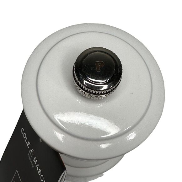 Cole & Mason Hoxton Pepper Mill Pepper Grinder White Gloss - Picture 3 of 13